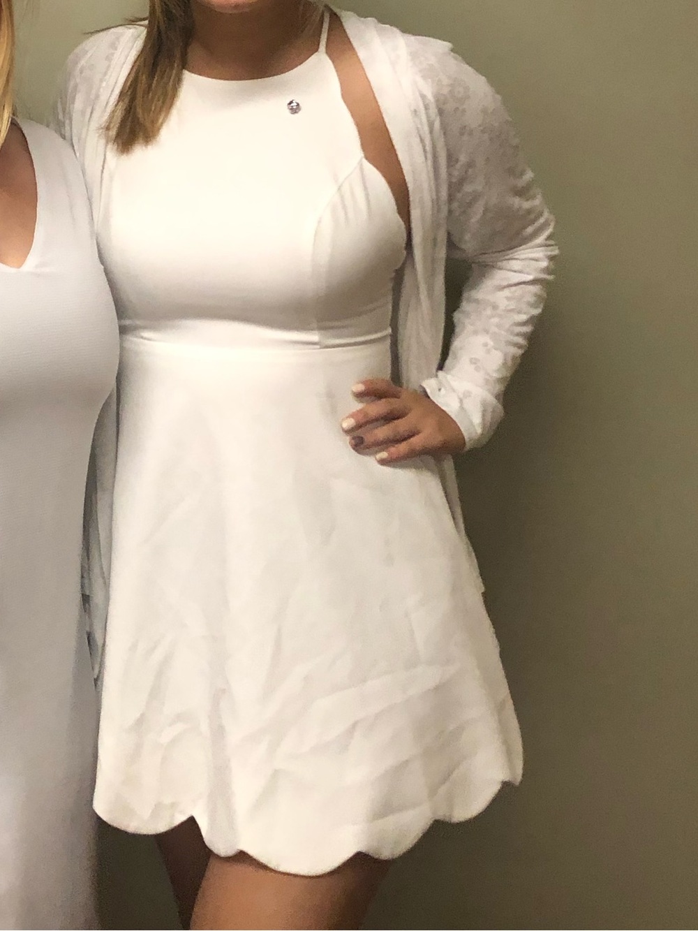 Lulu's White Scallop-Hem Mini Dress